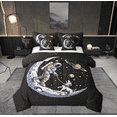 thumbnail image 1 of Feelyou Cartoon Astronaut Print Bedding Comforter Set 7 Pieces, Mystic Outer Space Full Bedding Set, Dreamy Stars Planet Fitted Sheet Flat Sheet, Super Cozy Room Decor, 1 of 7