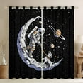 thumbnail image 1 of Feelyou Cartoon Astronaut Print Black Out Curtains, Mystic Outer Space Curtains Pack of 2 (42x63 Each), Dreamy Stars Planet Bedroom Curtains, Curtains and Drapes Room Decor, 1 of 6