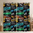 thumbnail image 1 of Feelyou Cartoon Automobile Boys Blackout Curtains Set of 2 (52x84 Each), Speed Sports Racing Car Window Curtains, Checkered Flag Curtains and Drapes, Window Curtains Decor, 1 of 6