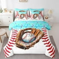 thumbnail image 1 of Feelyou Cartoon Baseball Bedding Comforter Set 7pcs, Eat Sports Sleep Queen Bedding Sets, 1 of 8