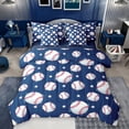 thumbnail image 1 of Feelyou Cartoon Baseball Bedding Comforter Set 7pcs, Galaxy Stars Navy King Bedding Sets, 1 of 8