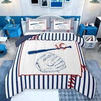 Feelyou Cartoon Baseball Kids Queen Comforter Set, Ball Gaming Bedding Comforter Set, 3pcs