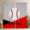 thumbnail image 1 of Feelyou Cartoon Baseball Sports Curtains Pack of 2 (42x84 Each), Est Softball Sleep Repeat Curtains Blackout, Teens Kids Girls Teens Bedroom Curtains, Curtains and Drapes Decor, 1 of 6