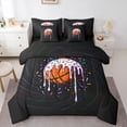 thumbnail image 1 of Feelyou Cartoon Basketball Bedding Comforter Set 7pcs, Spiral Stripes King Bedding Sets, 1 of 8