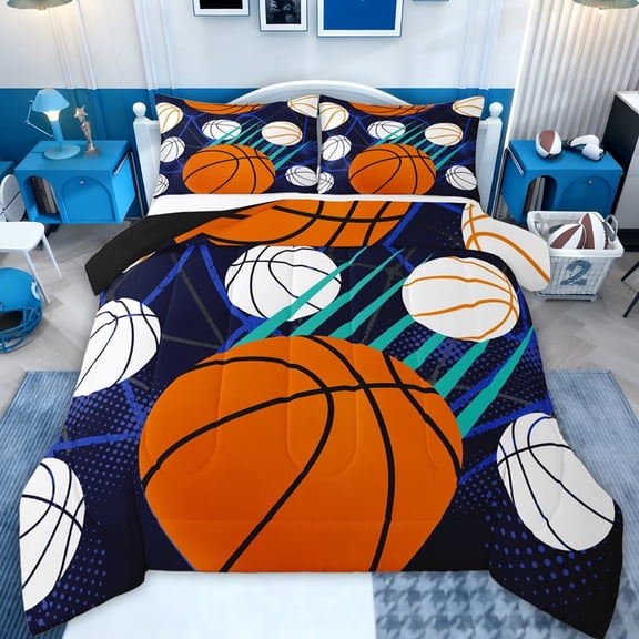 Feelyou Cartoon Basketball Game Bedding Comforter Set, Sport Gaming Gamer Twin Comforter Sets, Teens Kids Boys Girls Reversible Bedding Set, Microfiber Bedroom Decor, 2pcs