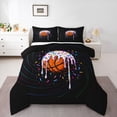 thumbnail image 1 of Feelyou Cartoon Basketball Kids Twin Comforter Sets, Spiral Stripes Bedding Set, 2pcs, 1 of 8