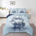 thumbnail image 1 of Feelyou Cartoon Blue Sailboat Bedding Comforter Set for Kids, Ocean Vehicle Twin Comforter Sets, Nautical Theme Reversible Bedding Set, Lightweight Room Decor, 2-Piece, 1 of 8