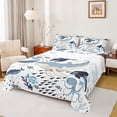thumbnail image 1 of Feelyou Cartoon Blue Whale Twin Sheet Sets, Octopus Sea Animal Bedding, 3 Pieces, 1 of 7