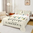 thumbnail image 1 of Feelyou Cartoon Boat Paddle Queen Sheet Sets, Rustic Lake House Bed Set, 4-Piece, 1 of 7