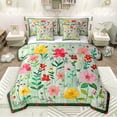 thumbnail image 1 of Feelyou Cartoon Botanical Twin Bedding Sets 7-Piece, Blossoms Flower Floral Bedding Comforter Set, Teens Kids Girls Women Reversible Sheet Sets, Ultra Soft Bedroom Decor, 1 of 8