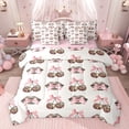 thumbnail image 1 of Feelyou Cartoon Bowknot Child Twin Bedding Sets 7-Piece, Leopard Print Cherry Bedding Comforter Set, Fashion Princess Bow Reversible Sheet Sets, Super Cozy Room Decor, 1 of 8