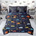 thumbnail image 1 of Feelyou Cartoon Car Bus Twin Bedding Sets 7pcs, Star Lines Stripes Bedding Comforter Set, 1 of 8