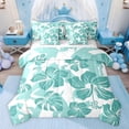 thumbnail image 1 of Feelyou Cartoon Cherry Blossoms Bedding Comforter Set 7pcs, Cyan Tropical Palm King Bedding Sets, Teens Kids Boys Girls Reversible Bed Sheets, Breathable Home Decor, 1 of 8