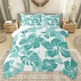 thumbnail image 1 of Feelyou Cartoon Cherry Blossoms Bedding Comforter Set, Cyan Tropical Palm Twin Comforter Sets, Teens Kids Boys Girls Reversible Bedding Set, Breathable Home Decor, 2pcs, 1 of 8