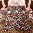 thumbnail image 1 of Feelyou Cartoon Cherry Twin Bedding Sets 7pcs, Brown Cheetah Print Bedding Comforter Set, 1 of 8
