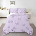 thumbnail image 1 of Feelyou Cartoon Cute Bow Bedding Comforter Set for Kid, Purple Princess Ribbon Twin Comforter Sets, Stripes Geometric Reversible Bedding Set, Ultra Soft Home Decor, 2pcs, 1 of 8