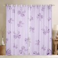 thumbnail image 1 of Feelyou Cartoon Cute Bow Black Out Curtains for Kid, Purple Princess Ribbon Curtains Pack of 2 (42x63 Each), Stripes Geometric Bedroom Curtains, Curtains and Drapes Home Decor, 1 of 6