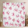 thumbnail image 1 of Feelyou Cartoon Cute Bow Curtains Pack of 2 (42x84 Each) for Kid, Princess Ribbon Curtains Blackout, Kawaii Love Heart Bedroom Curtains, Curtains and Drapes Room Decor, 1 of 6