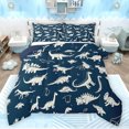 thumbnail image 1 of Feelyou Cartoon Dinosaur Print Queen Comforter Set, Kawaii Dino Animal Bedding Sets, Teens Kids Boys Girls Reversible Bedding Comforter Set, Ultra Soft Bedroom Decor, 3-Piece, 1 of 8