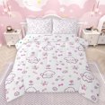 thumbnail image 1 of Feelyou Cartoon Dog Dalmatian Full Size Comforter Sets, Girly Pink Flower Bedding Comforter Set, Teens Kids Boys Girls Reversible Bedding Sets, Lightweight Room Decor, 3pcs, 1 of 8