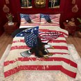 thumbnail image 1 of Feelyou Cartoon Eagle Child Bedding Comforter Set, American Independence Day Twin Comforter Sets, Retro US Flag Reversible Bedding Set, Ultra Soft Bedroom Decor, 2pcs, 1 of 8