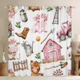 thumbnail image 1 of Feelyou Cartoon Farm Donkey Blackout Curtains Set of 2 (52x84 Each) for Child, Pink Rustic Cabin Window Curtains, Kawaii Bowknot Cow Pig Curtains and Drapes, Black Out Curtains Decor, 1 of 6