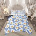 thumbnail image 1 of Feelyou Cartoon Flower Floral Queen Comforter Set for Kid, Rustic Groovy Daisy Bedding Sets, Kawaii Cartoon Theme Reversible Bedding Comforter Set, Lightweight Room Decor, 3 Pieces, 1 of 8