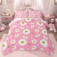 thumbnail image 1 of Feelyou Cartoon Flower Kids Twin Comforter Sets, Pink Groovy Floral Bedding Set, 2 Pieces, 1 of 8