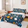 thumbnail image 1 of Feelyou Cartoon Football Baseball Full Size Sheets, Basketball Gaming Bed Sheets, Blue Leopard Print Sheet Sets, Ultra Soft Bedroom Decor, 4-Piece, 1 of 7
