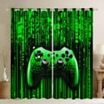 thumbnail image 1 of Feelyou Cartoon Game Console Curtains Pack of 2 (42x84 Each) for Boys, Fashion Green Stripes Curtains Blackout, Modern Game Controller Bedroom Curtains, Window Curtains Decor, 1 of 6