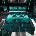 thumbnail image 1 of Feelyou Cartoon Gamepad Child Bedding Comforter Set, Turquoise Stereoscopic Square Twin Comforter Sets, Video Game Controller Reversible Bedding Set, Super Cozy Room Decor, 2pcs, 1 of 9