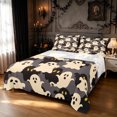 thumbnail image 1 of Feelyou Cartoon Ghost Silhouette Queen Sheets, Spooky Spirit Pattern Queen Sheet Sets, Gray, 4pcs, 1 Flat Sheet, 1 Fitted Sheet and 2 Pillowcases, 1 of 5