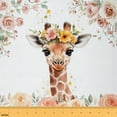 thumbnail image 1 of Feelyou Cartoon Giraffe Fabric by the Yard 1 Yard for Kids, Kawaii Animal Sewing Fabric, Pink Rose Floral Home Decor Fabric by the Yard, Breathable Home Decor, 1 of 6