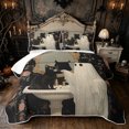 thumbnail image 1 of Feelyou Cartoon Gothic Ghost Quilt King, Boho Rose Floral Cat King Coverlet Set, Black, 3-Piece, 1 Comforter and 2 Pillowcases, 1 of 7