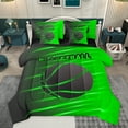 thumbnail image 1 of Feelyou Cartoon Green Basketball Bedding Comforter Set 7pcs, Neon Abstract Ombre King Bedding Sets, Teens Kids Boys Girls Reversible Bed Sheets, Luxury Bedroom Decor, 1 of 8
