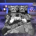 thumbnail image 1 of Feelyou Cartoon Grey Gamepad Bedding Comforter Set 7pcs for Kids, Modern Video Game King Bedding Sets, Game Gonsole Reversible Bed Sheets, Microfiber Bedroom Decor, 1 of 7
