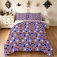 thumbnail image 1 of Feelyou Cartoon Halloween Pumpkin Full Size Comforter Sets, Cute Ghost Bedding Comforter Set, Purple Orange, Halloween Reversible, 3 Pieces, 1 Comforter and 2 Pillowcases, 1 of 7