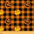 thumbnail image 1 of Feelyou Cartoon Horror Pumpkin Fabric by the Yard 5 Yards, Patchwork Buffalo Home Decor Fabric by the Yard, Kid Happy Halloween Sewing Fabric, Breathable Home Decor, 1 of 6