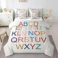 thumbnail image 1 of Feelyou Cartoon Initial Letter Bedding Comforter Set 7-Piece, Colorful Monogrammed King Bedding Sets, Teens Boys Girls Kids Bed Sheets, Lightweight Room Decor, 1 of 7