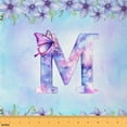 thumbnail image 1 of Feelyou Cartoon Initial Letter Fabric by the Yard 2 Yards for Kid, Monogrammed M Home Decor Fabric by the Yard, Vintage Floral Sewing Fabric, Breathable Home Decor, 1 of 6