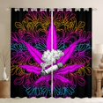 thumbnail image 1 of Feelyou 2pcs Cartoon Leaf Plant Curtains (42x84), Tribal Bohemian Damask Window Curtains, 1 of 6