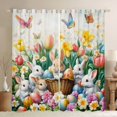 thumbnail image 1 of Feelyou Cartoon Jungle Rabbit Blackout Curtains Set of 2 (52x84 Each) for Kids, Spring Eastern Eggs Window Curtains, Garden Butterfly Floral Curtains and Drapes, Blackout Curtains Room Decor, 1 of 6
