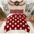 thumbnail image 1 of Feelyou Cartoon Lodge Cabin Queen Comforter Set for Teen, Happy New Year Bedding Sets, Christmas Farmhouse Reversible Bedding Comforter Set, Ultra Soft Home Decor, 3-Piece, 1 of 8