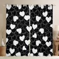 thumbnail image 1 of Feelyou Cartoon Love Heart Black Out Curtains, Black White Artwork Curtains Pack of 2 (42x63 Each), Teens Kids Boys Girl Bedroom Curtains, Blackout Curtains Bedroom Decor, 1 of 6
