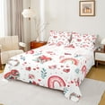 thumbnail image 1 of Feelyou Cartoon Love Heart Twin Sheet Sets for Kids, Cute Flower Rainbow Twin Fitted Sheet, Valentine's Day Theme Flat Sheet, Super Cozy Room Decor, 3 Pieces, 1 of 8