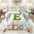 thumbnail image 1 of Feelyou Cartoon Monogrammed E Bedding Comforter Set for Kids, Jungle Raccoon Twin Comforter Sets, Cute Animal Wildlife Reversible Bedding Set, Super Cozy Room Decor, 2 Pieces, 1 of 8