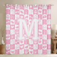 thumbnail image 1 of Feelyou Cartoon Monogrammed M Blackout Curtains Set of 2 (52x84 Each), Fashion Checkered Abstract Window Curtains, Teens Kids Girls Women Curtains and Drapes, Window Curtains Home Decor, 1 of 6