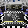 thumbnail image 1 of Feelyou Cartoon Motorcycle Lover Bedding Comforter Set 7pcs, Dirt Bike Sports Queen Bedding Sets, Teens Kids Boys Girls Reversible Queen Sheet Sets, Breathable Home Decor, 1 of 7