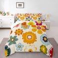 thumbnail image 1 of Feelyou Cartoon Orange Flower Twin Comforter Sets, Groovy Blossoms Bedding Set, 2pcs, 1 of 8