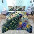 thumbnail image 1 of Feelyou Cartoon Peacock Women Bedding Comforter Set, Sprint Butterfly Flower Twin Comforter Sets, Animal Theme Reversible Bedding Set, Super Cozy Room Decor, 2 Pieces, 1 of 8